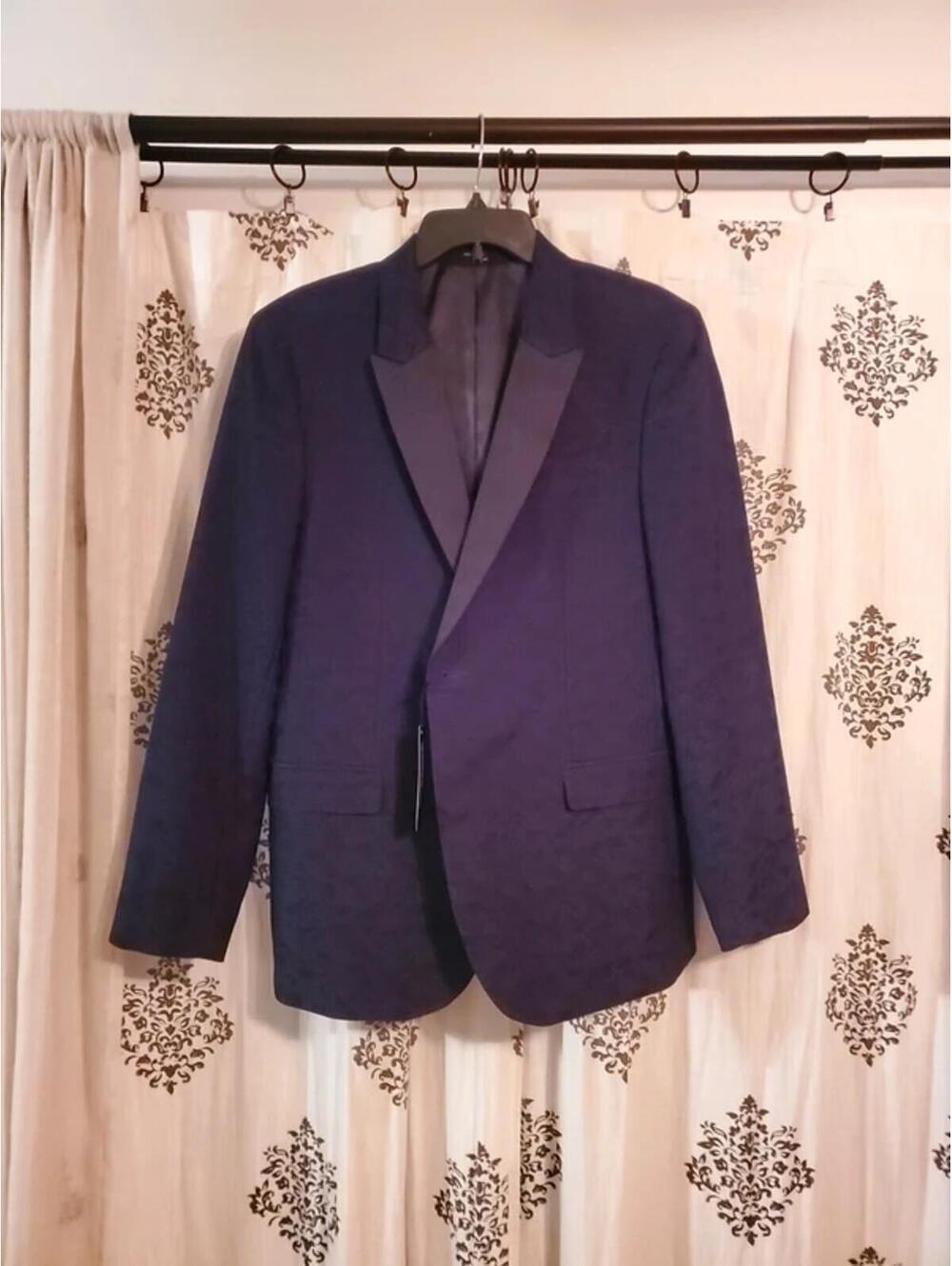 J.Ferrar Stretch Slim Fit Black Paisley Jacket